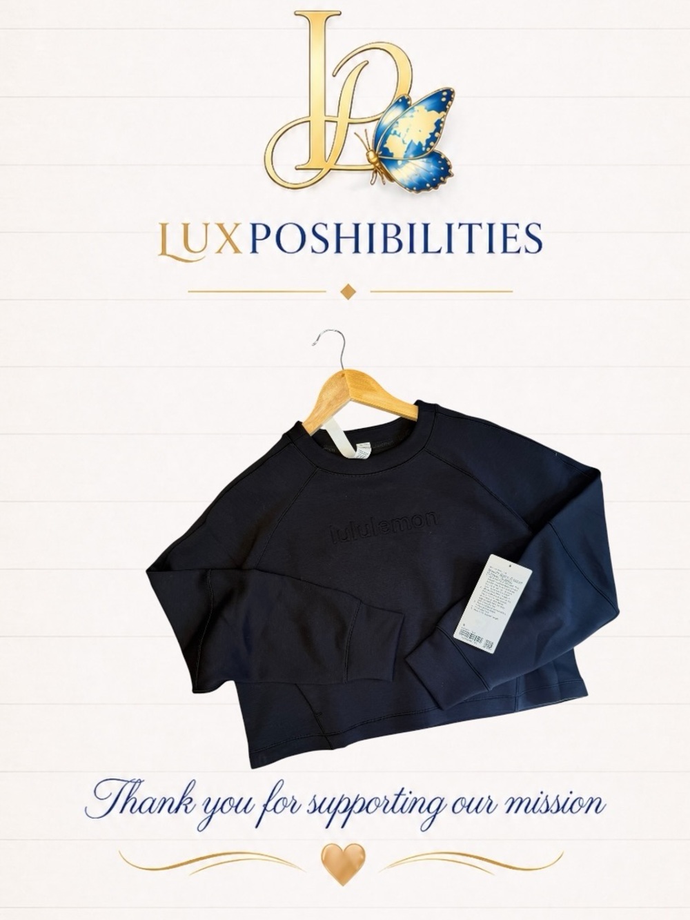 Lululemon NWT perfectly oversized crewneck cropped size 18